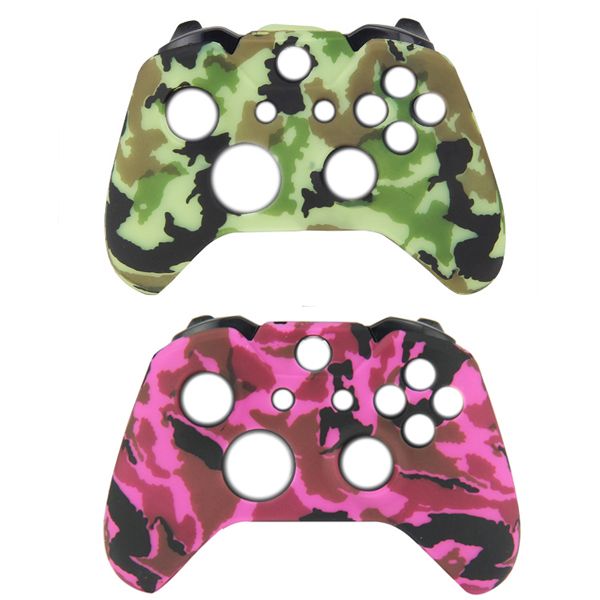 Unibright Silicone Covers (Pack of 2) Green and Pink Camo for Xbox ONE