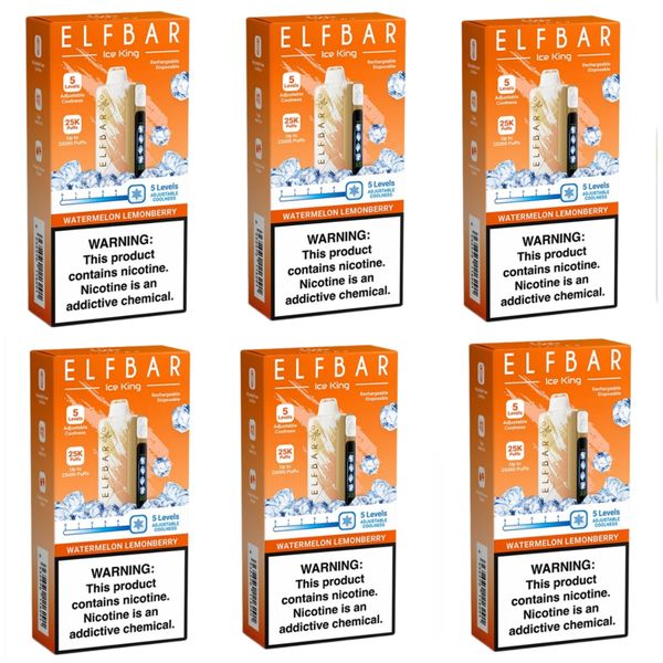 Elf Bar Ice King 25000 Puffs Vapes - Watermelon Lemonberry (Pack of 6)