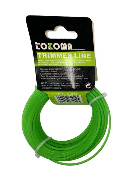 TOKOMA Trimmer Line 2.0mm (0.079") 10M Round Garden String Trimmer Line