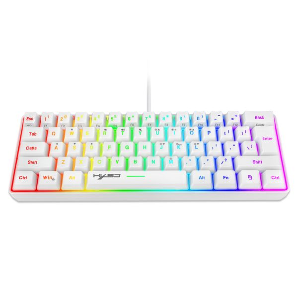 Wired Gaming Keyboard 61 Keys RGB Backlit Mini Waterproof Keyboard