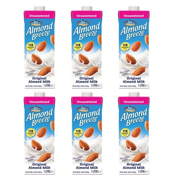 Almond Breeze Almond Milk Unsweetened - 6 x 1L