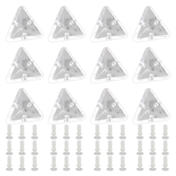 12Pcs Acrylic Corner Brackets With Semitransparent Screws Clear
