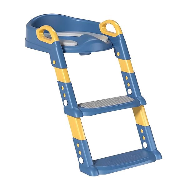 Baby Potty Training Seat Toddler Toilet Seat with Ladder Height Adjustable