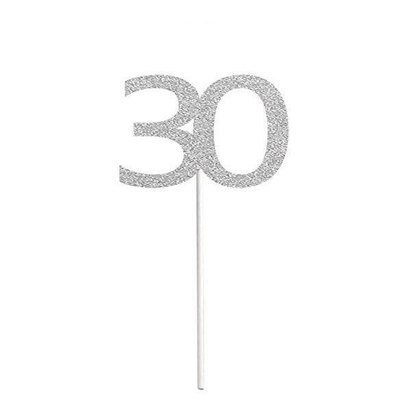 JD Glitter 30 Cupcake Toppers - 24-Piece