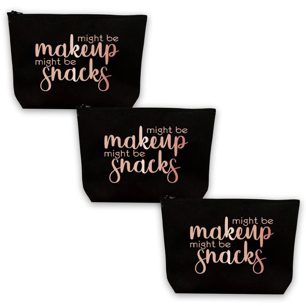 Might Be Make Up Might Be Snacks Make Up Bags - Set of 3