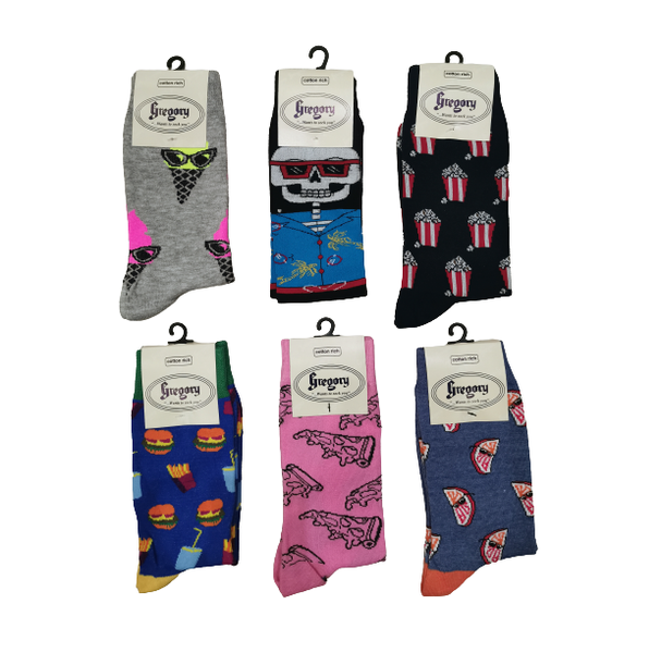Gregory Luxury Funky Fashion Socks - Pack of 6 Assorted
