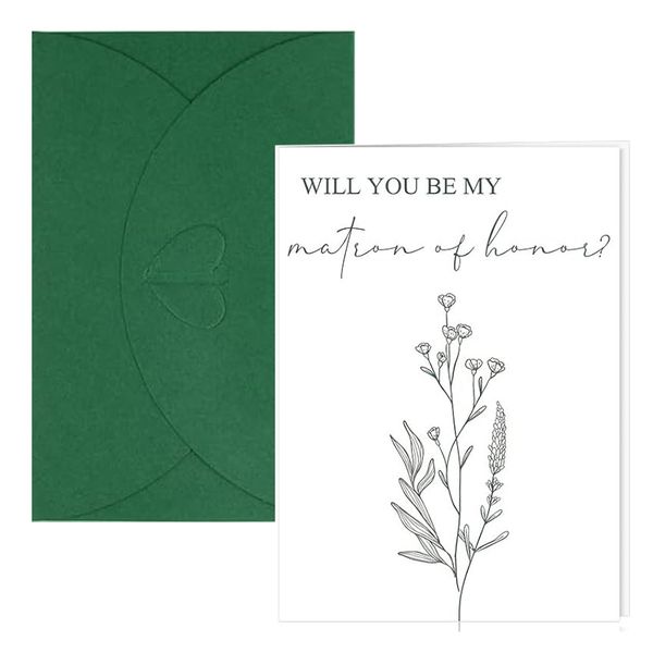 Will You Be My Matron of Honor Proposal Card - White