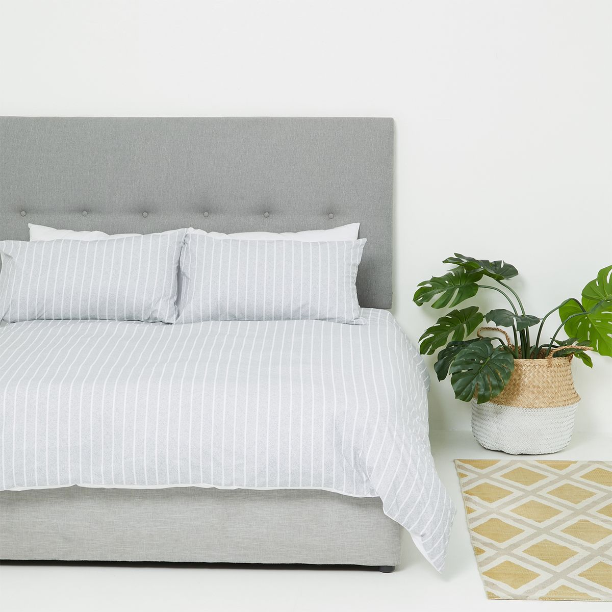 & Mason Classic Stripe Grey Duvet Cover Set Buy Online in