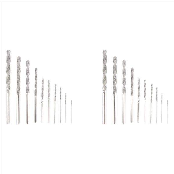 10 Pieces Diamond Drill Bits Set Twist Diamond Tip Drill Bit Heavy