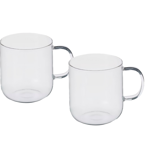 Stylish Glass Mugs -500ml - Set of 2