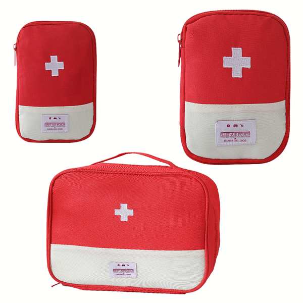 3 Pieces Portable Oxford Cloth First Aid Kit Medicine Storage Organizer