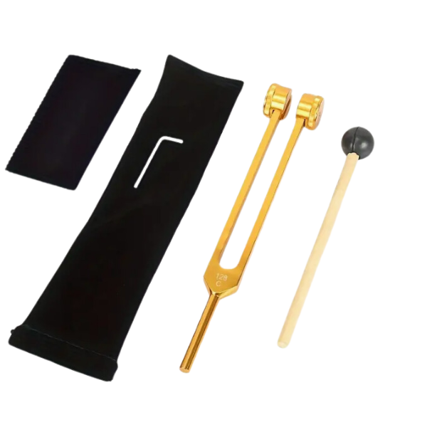128C Hertz Tuning Fork with Reflex Hammer for Chakras
