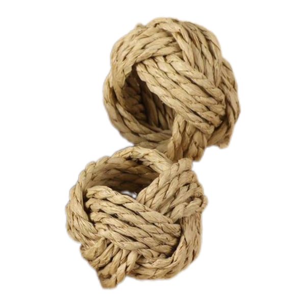 Khaki Woven Round 2 Piece Napkin Rings