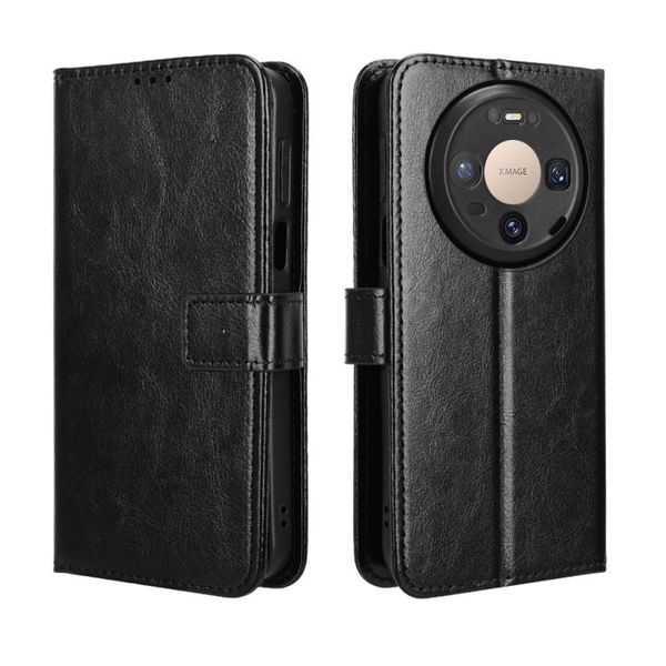 Crazy Horse Pattern Leather Case Compatible with Huawei Pura 80 Pro Plus