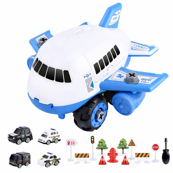 Toy Airplane Take-Apart Carrier Car Play Set for Boys 3 years with 4 Cars