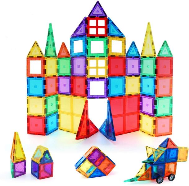 Magnotiles - 100 Piece Magnetic Tiles Set - Engineering Toy