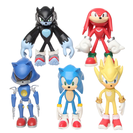 Sonic the Hedgehog Anime Figures, 12cm, 0.46kg (6th Edition) - 5 Pack Image