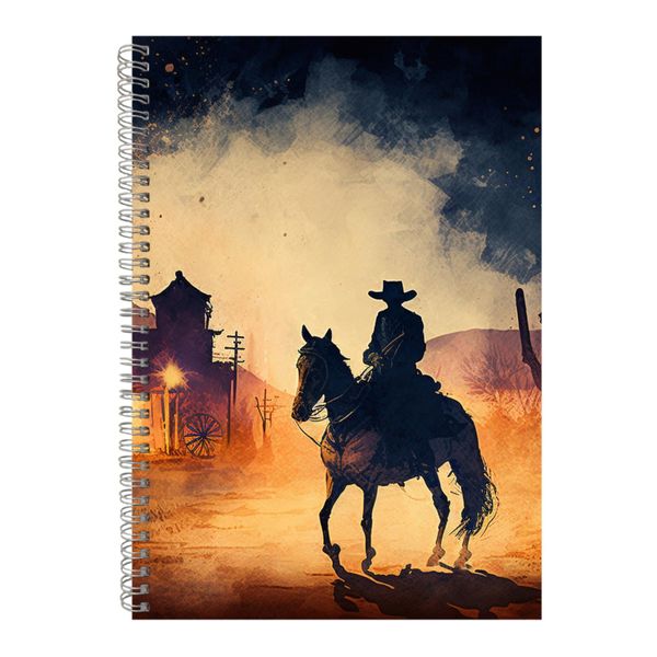Rider A4 Notebook Spiral and Lined Wild West Graphic Notepad Cowboy Gift193