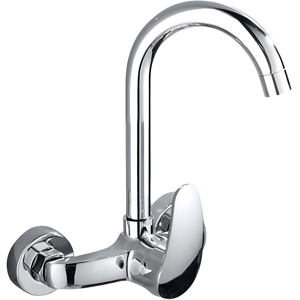 Wall-Mounted Faucet Hot Cold Sink Mixer Single Handle 360 Rotatable Tap