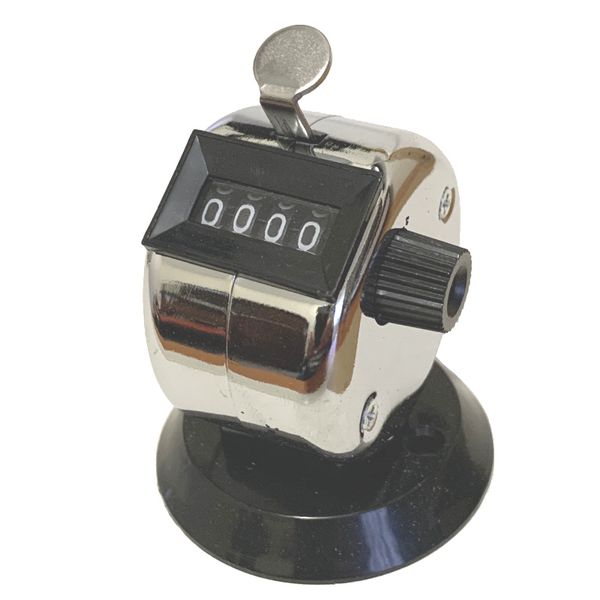 Desk Tally Counter Clicker - Metal Chrome (Plastic Base)