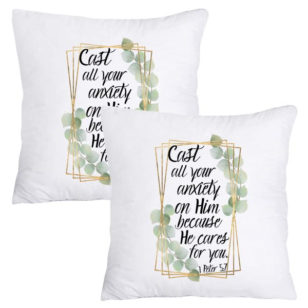 Scatter Cushion Cover Set (50cmx50cm) - Cast all your anxiety on Him