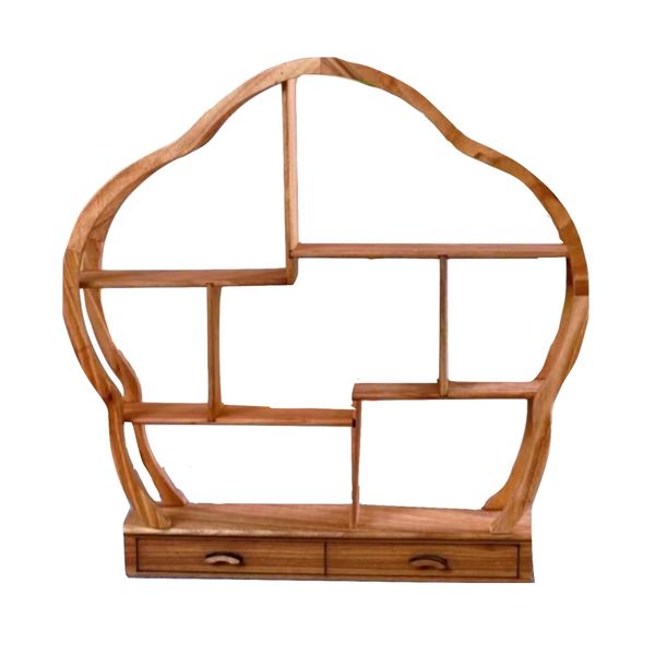 Decor Cloud Inspired Shape Vintage Wooden Display Stand - 30cm