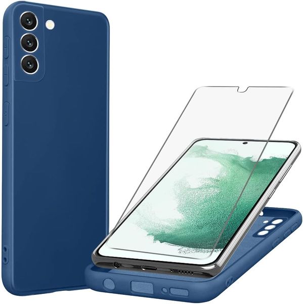 Blue Tpu Phone Case &amp; Screen Protector Combo For image