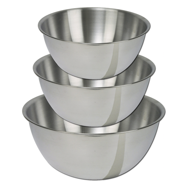 Set of 3 Stainless Steel Nesting Mixing Bowls - Anti Skid