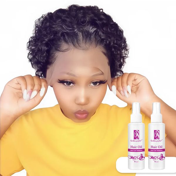 Golden Perfect Pixie Curly Wig-Water Curly Full Frontal Lace Wig Combo