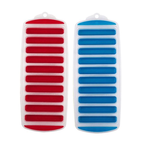 2 Pack Silicone Ice Cube Trays With Easy-Release Long Sticks
