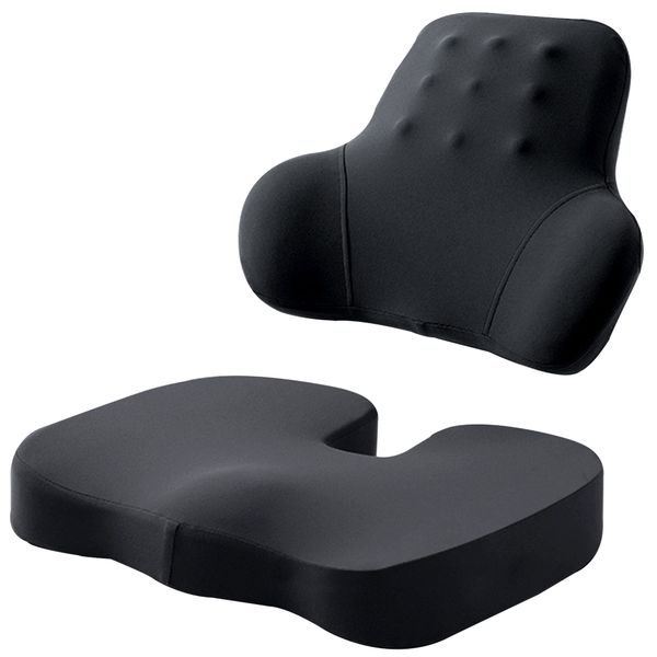 Seat Cushion and Lumbar Support Pillow Memory Foam for Office Chair Driving