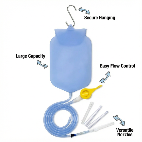 Healing Enema Kit | Medical Grade Silicone |2Litre Silicone Hose a Nozzles
