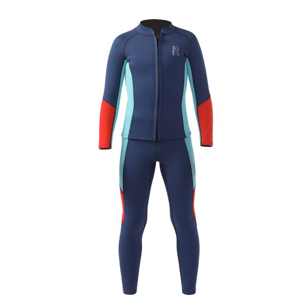 3mm Neoprene Front Zipper 2-Piece Wetsuit for Toddler Youth Size 14