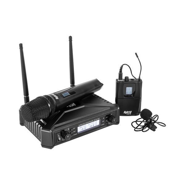 Hybrid U-DV B Handheld + Lapel - Wireless Microphone Set