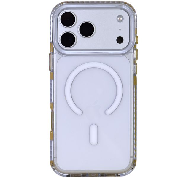 Clear Magnetic Phone Case with White Accents - Compatible with iPhone