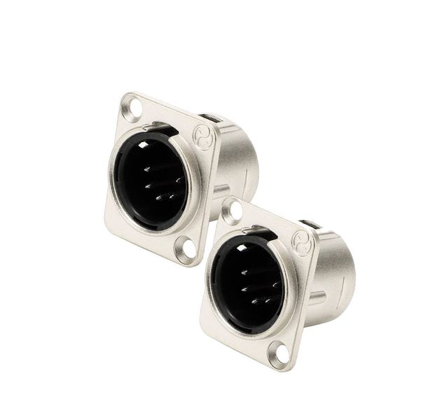 Tecnix silver 3 pin male chassis xlr – Pair