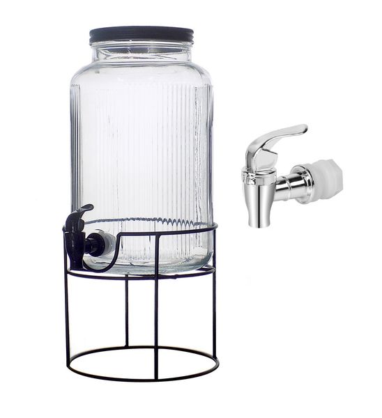 Elegant 5.5L Beverage Dispenser Black Lid &amp; Tap And Replacement Tap