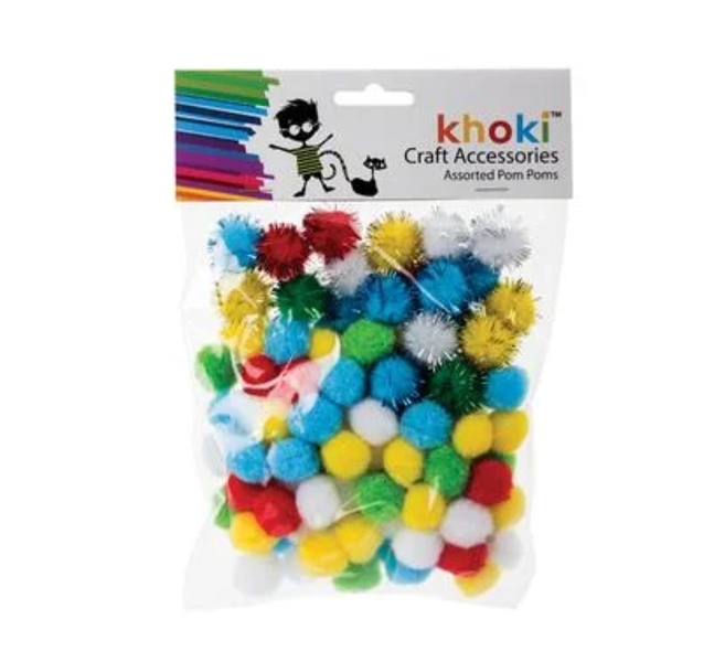 Premium Glitter Pom-Poms for Kids' Crafts and Creative Projects