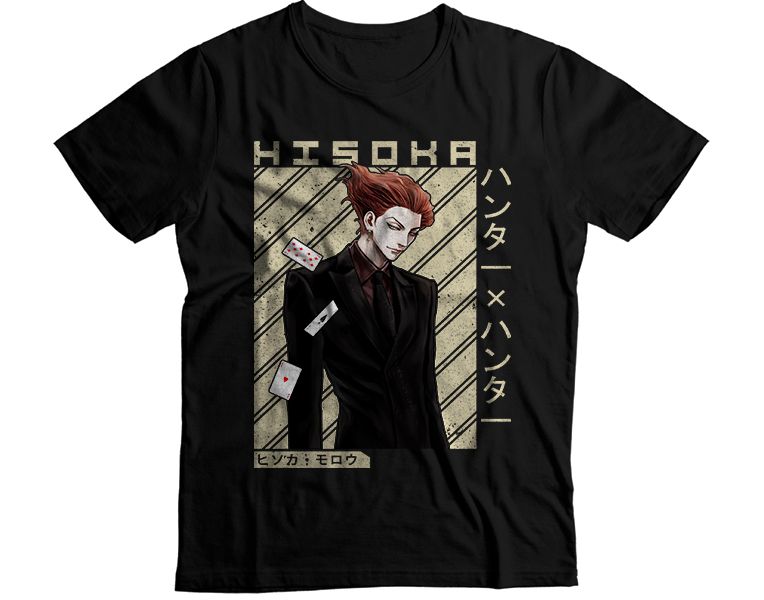 Hisoka Morow Black Suit Cream Background Graphic T-Shirt