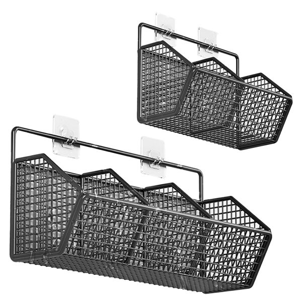 Kitchen Multifunctional Wall Mount Hanging Storage Baskets - Set of 2