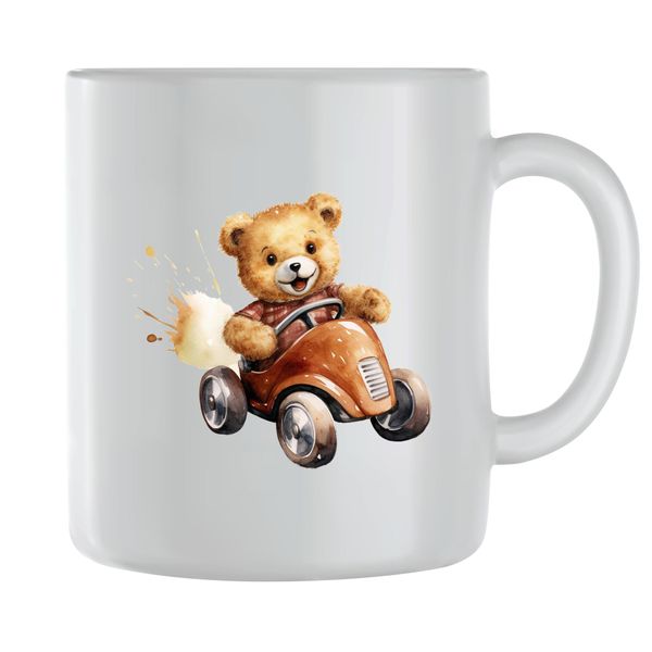 Small Car Coffee Mugs for Men Women Teddy Bear Lovers Graphic Cup Gift 189