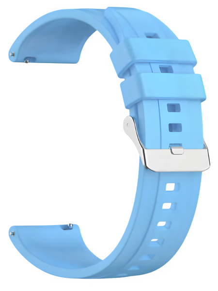 Silicone Strap Compatible With Garmin Vivoactive 5 with Silver buckle -Blue