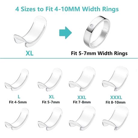 8PCS Transparent Silicone Ring Sizer - Small to 3XL