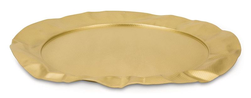 Alessi - Clotet Foix Round Tray - Brass - 44 Cm