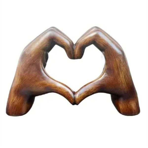 Heart Gesture Sculpture Hand Gesture Statue Resin Heart Sculpture