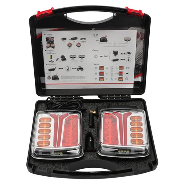 Wireless Magnetic Trailer Rear Lights Kit Chargeable Waterproof Universal