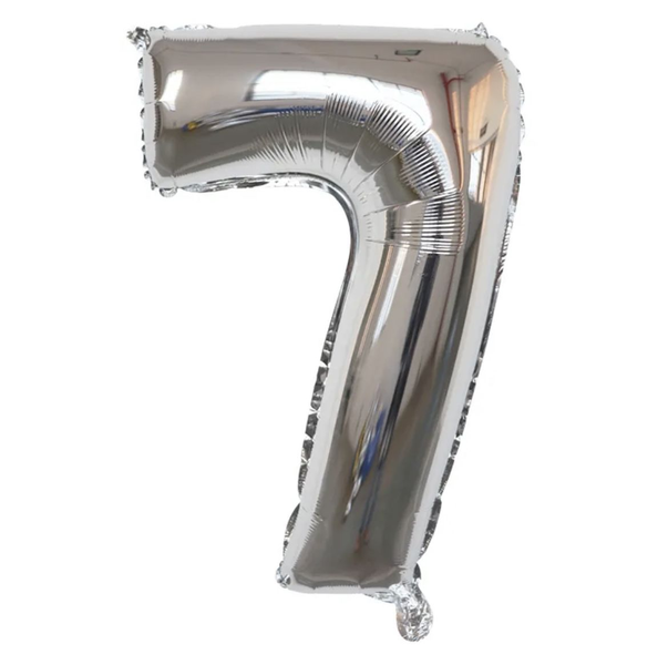 Silver Number 7 Helium Balloon 106cm