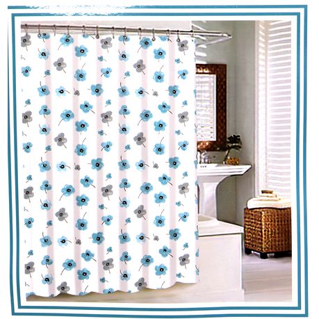 Canvas Shower Curtain Flower Print, Canvas Shower Curtain Design