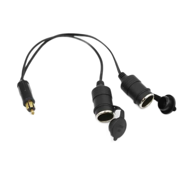 Male Hella to 2 Female Lighter Type Power Socket Adaptor with Caps