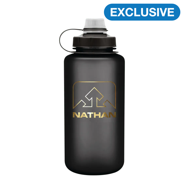 Nathan BigShot Water Bottle - Black/Black/Gold - 1L